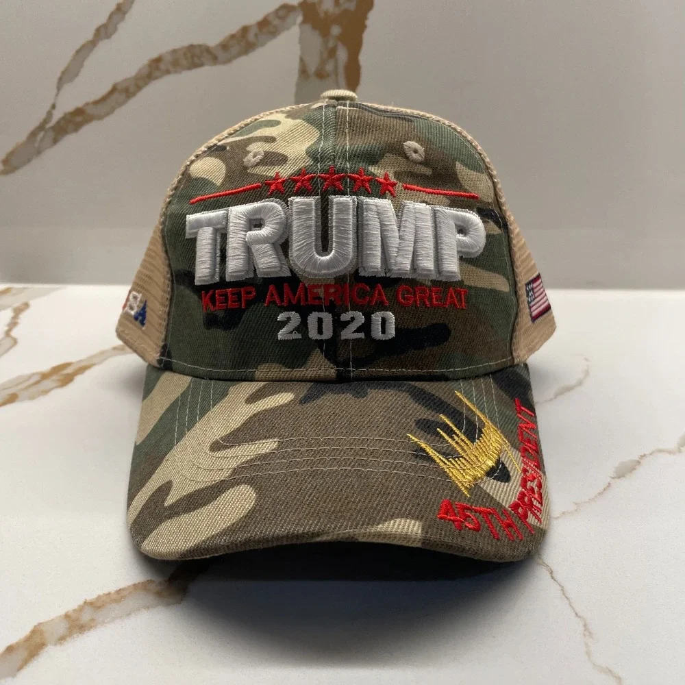 Trump 2020‎ 45th President Signature 3D Embroidered Hat Camouflage USA MAGA NWOT